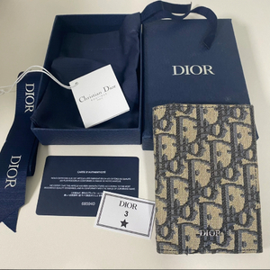 정품 디올 오블리크 오거나이저 카드지갑 베이지