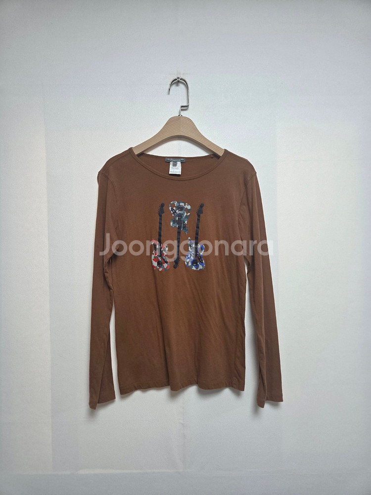 봉쁘앙 기타 라운드 긴팔 티셔츠 브라운(14Y)--0