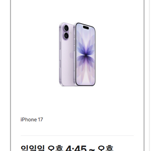 아이폰 17 9월 19일 라벤더 ->타색상 교환하실