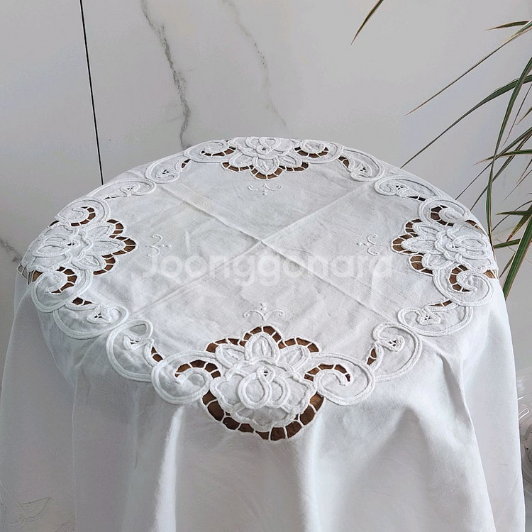 빈티지패브릭 화이트패브릭 빈티지테이블보 빈티지식탁보 빈--2