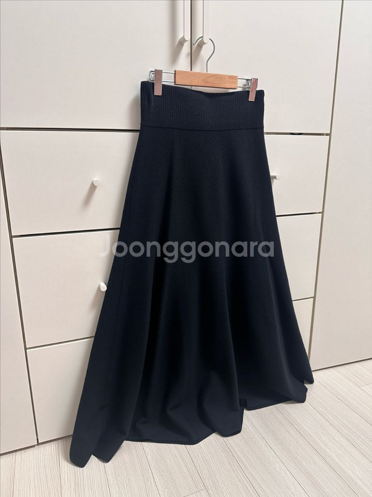 코스 울 블랙 밴딩 스커트 xs--0