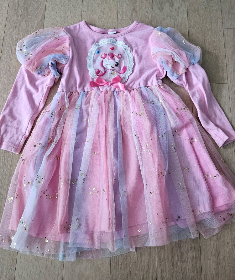 캐치티니핑 하츄핑 핑크 여아 드레스 원피스 100사이즈--4