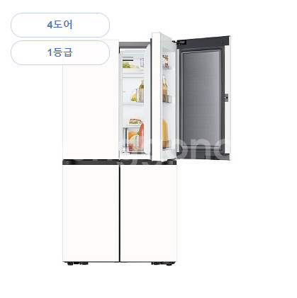 삼성전자 비스포크 AI 냉장고 4도어 902L 1등급--0