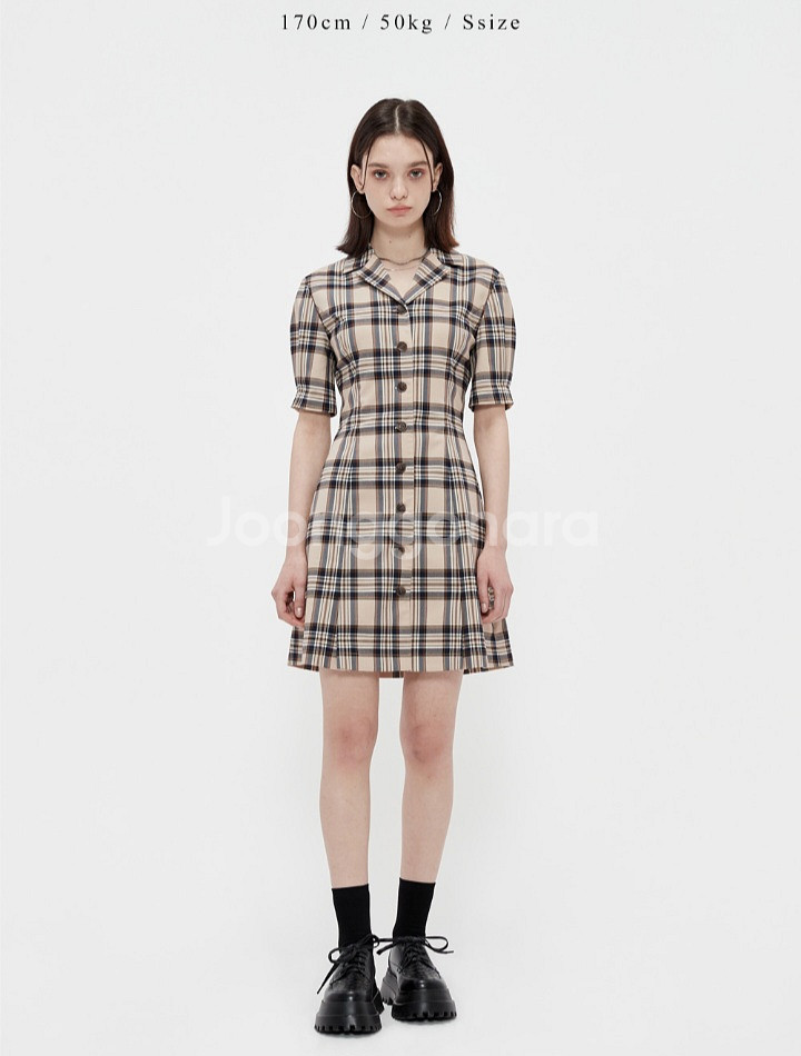 제로플래닛 체크 미니원피스66--0