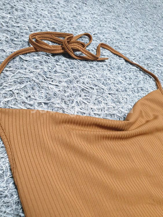 할) 트라이앵글 홀터넥 나시 XS (착샷O)--5