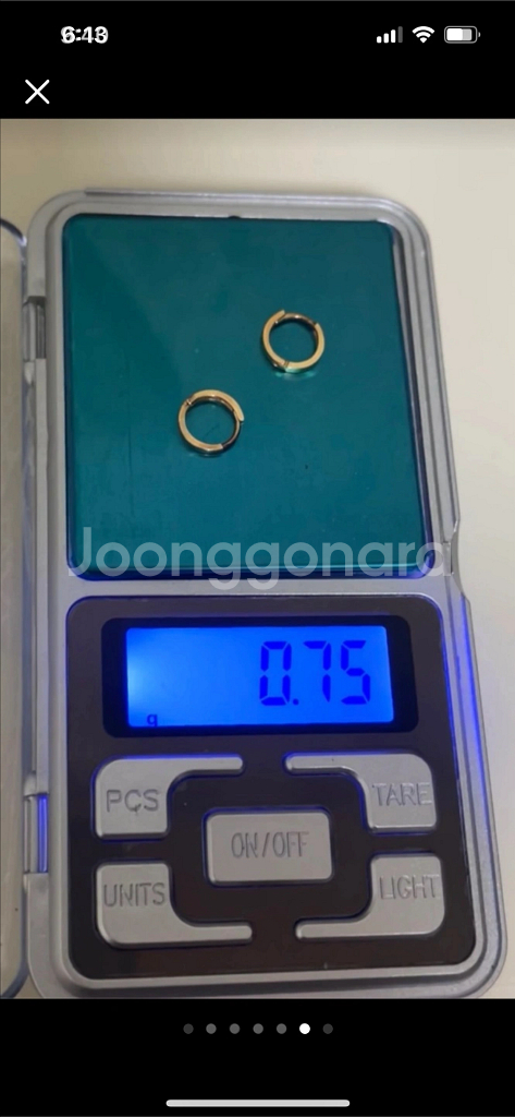 18k 평민자 옐로우골드 원터치 링 귀걸이 한쌍--5