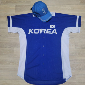 한국 야구 국대 유니폼 XL & 르꼬끄 K 모자 세트