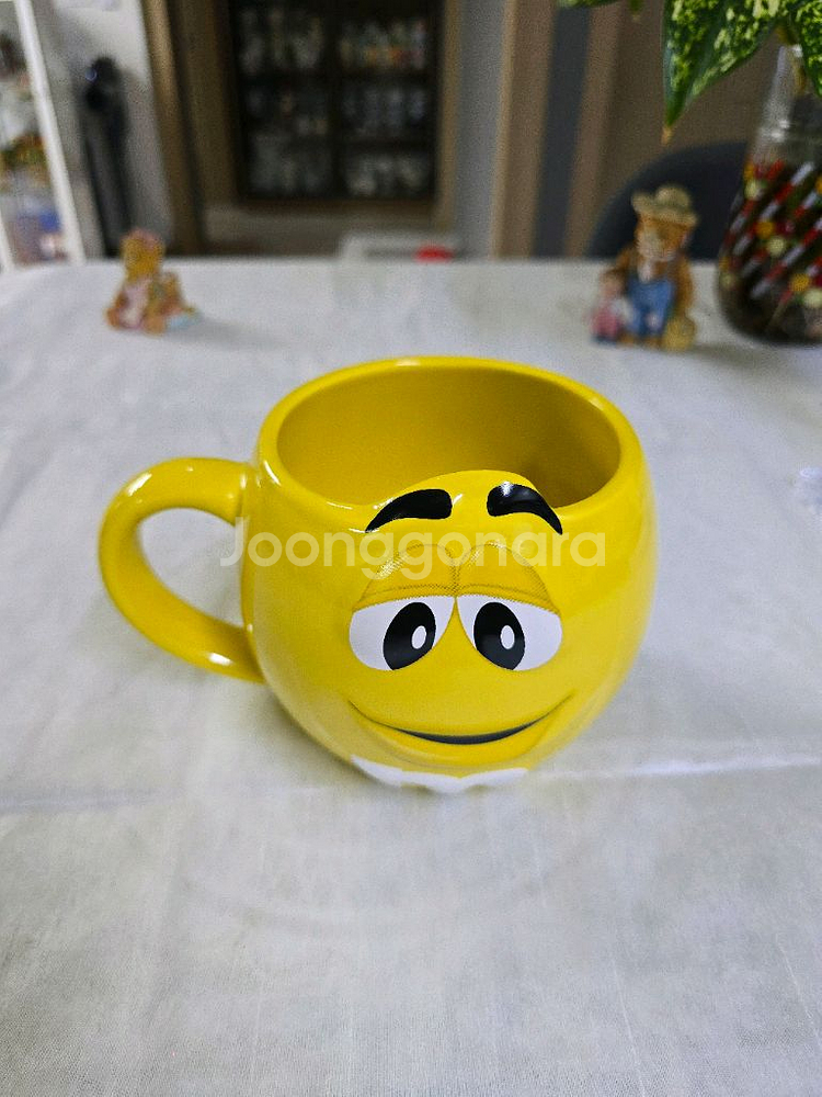 빈티지 레트로 m&m 노랑 머그 큰사이즈 컵 1개~*--1