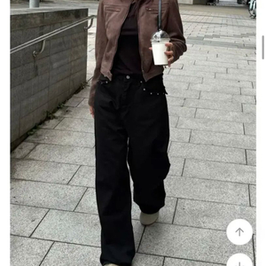 블랙 와이드 팬츠