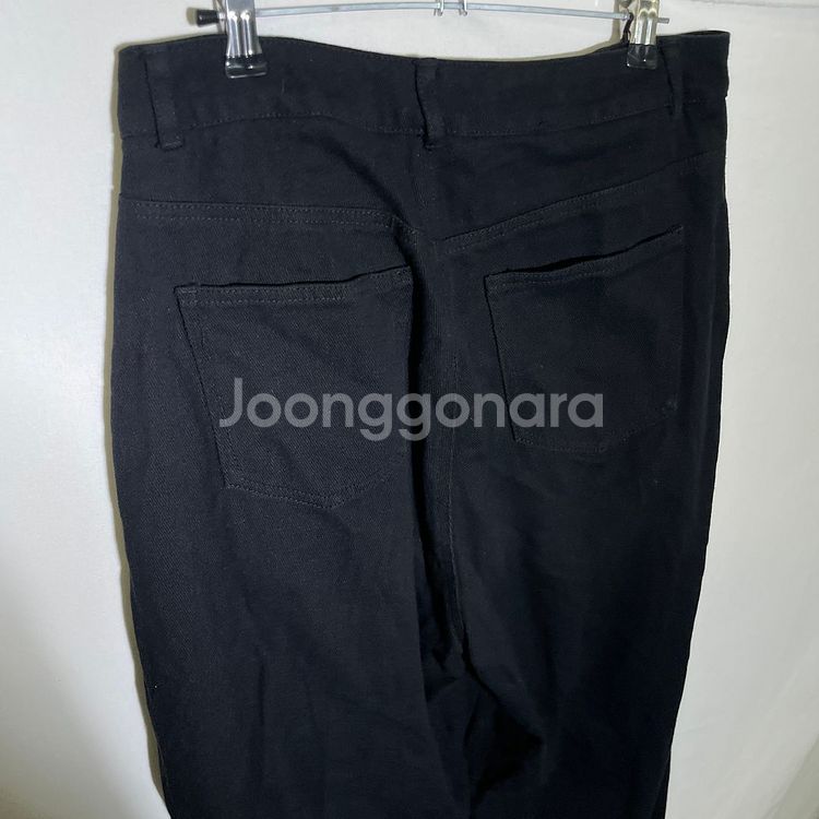 M)남성 투턱 와이드 데님 청바지 흑청--3
