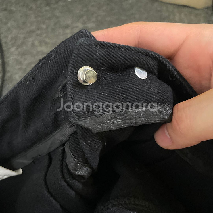 M)남성 투턱 와이드 데님 청바지 흑청--6