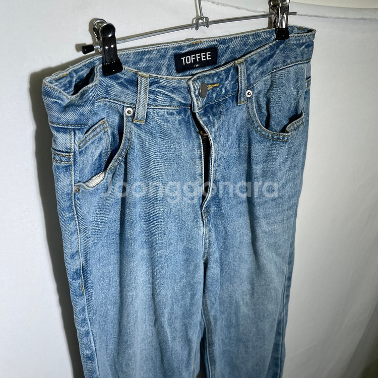 M)토피 연청 청바지 데님--0