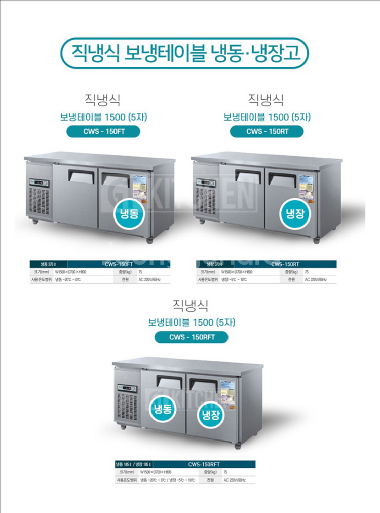 1500 업소용 테이블 냉장냉동고--5