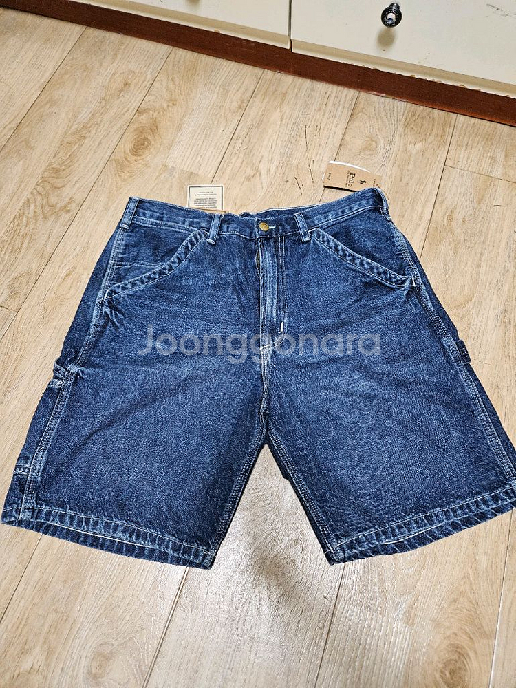 폴로 카펠터 덩거리핏 데님 반바지 31 새제품--3