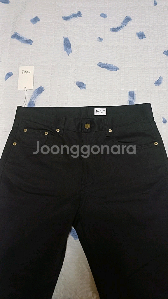 모드나인 미사용 슬림블랙진 실측32인치 기장111--2