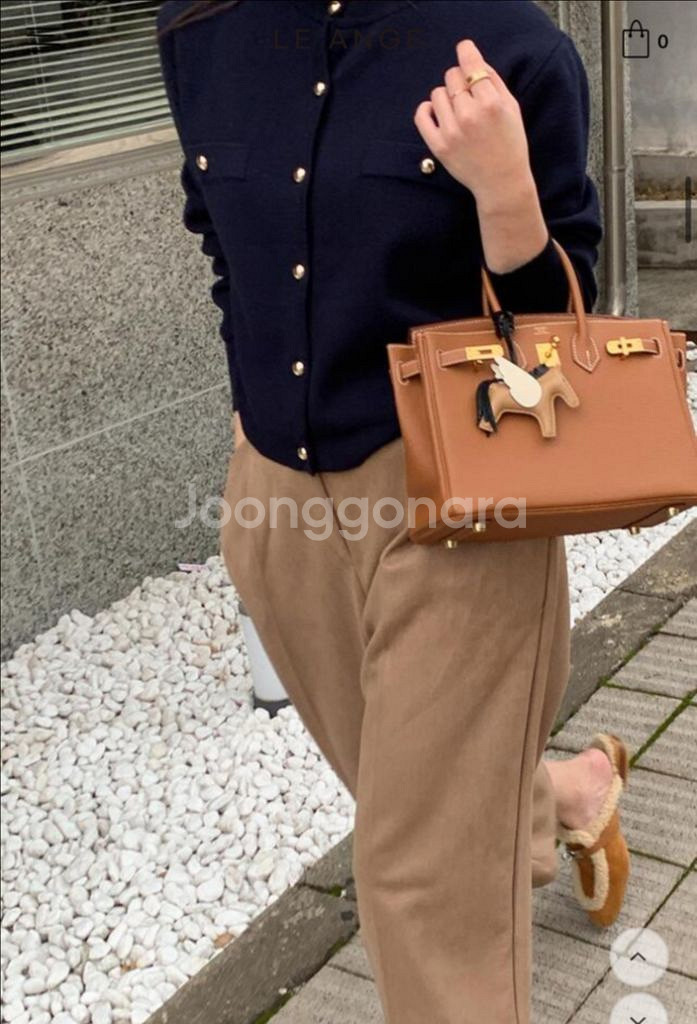 리앙쥬 카멜스웨이드 9부 팬츠--1