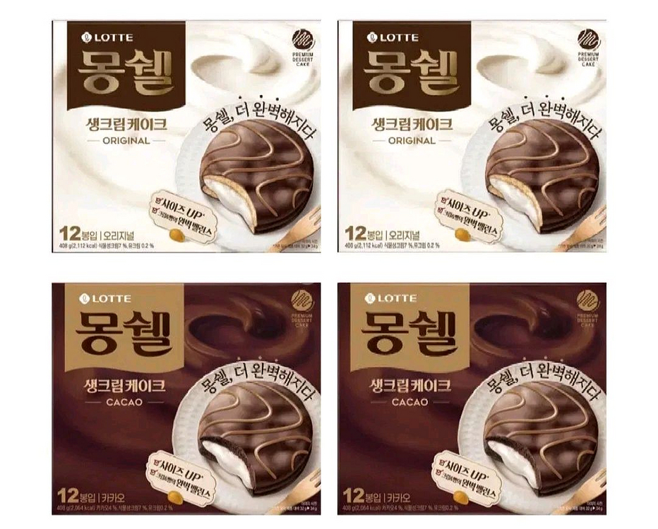 몽쉘12개입408G4박스(오리지널 2박스+카카오 2박스--0