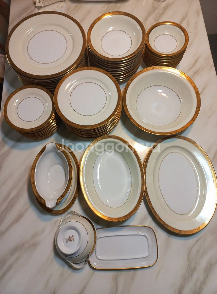 단종 일본제 노리다케 goldkin 12인 디너용 플레--2
