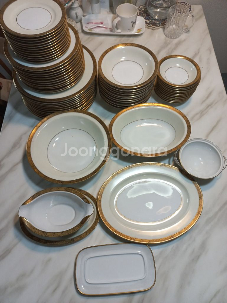 단종 일본제 노리다케 goldkin 12인 디너용 플레--3