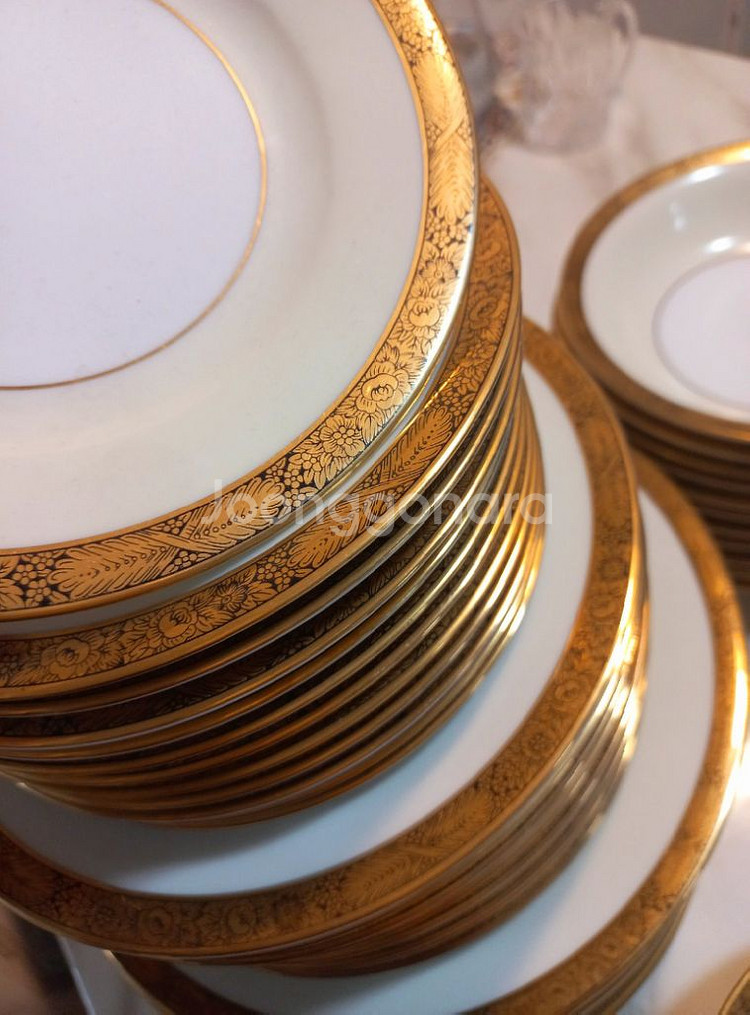 단종 일본제 노리다케 goldkin 12인 디너용 플레--5