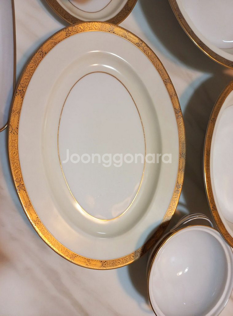 단종 일본제 노리다케 goldkin 12인 디너용 플레--7