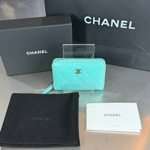 샤넬 CC 로고 클래식 캐비어 지퍼 코인 카드지갑