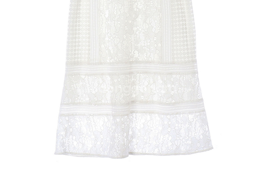 [S]시스템 화이트 레이스 아일렛 반팔 롱 튜닉원피스--3