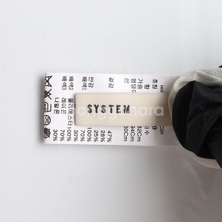 [S]시스템 화이트 레이스 아일렛 반팔 롱 튜닉원피스--5