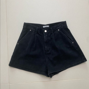 블랙 데님 반바지