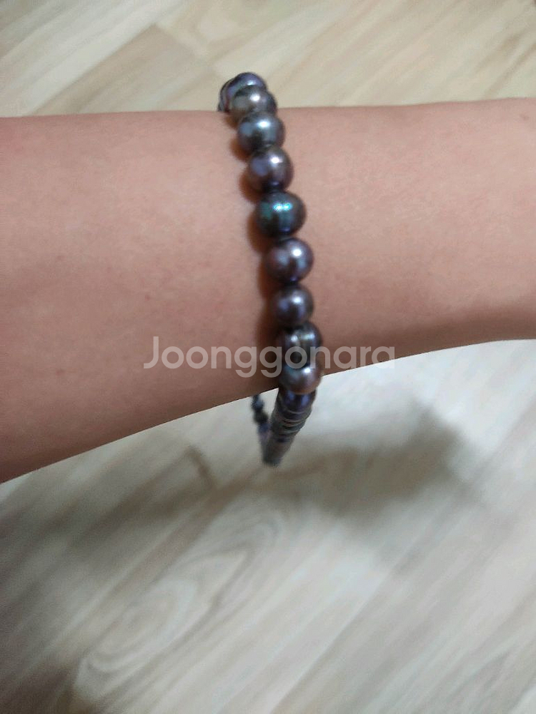 흔하지않은 담수 흑진주 목걸이--3