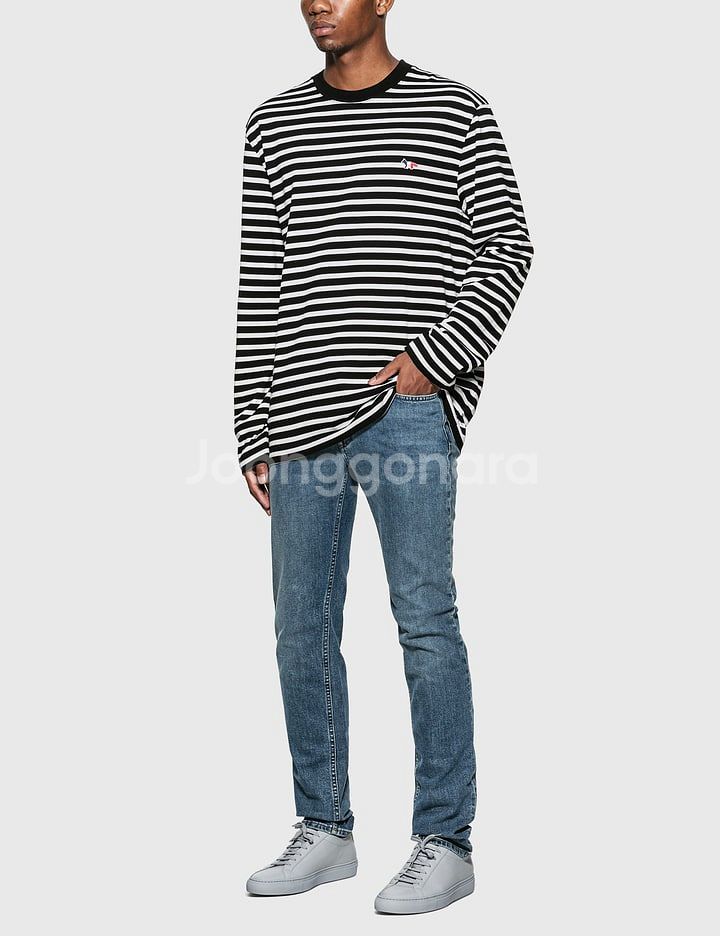 (정품 무료배송)메종키츠네 스트라이프 긴팔티--2