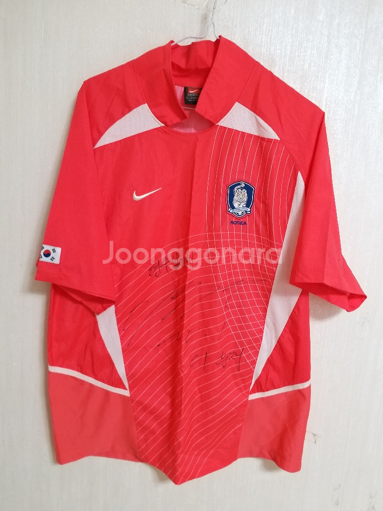 나이키 2002 이운재 싸인 국대 축구유니폼(스판105--0