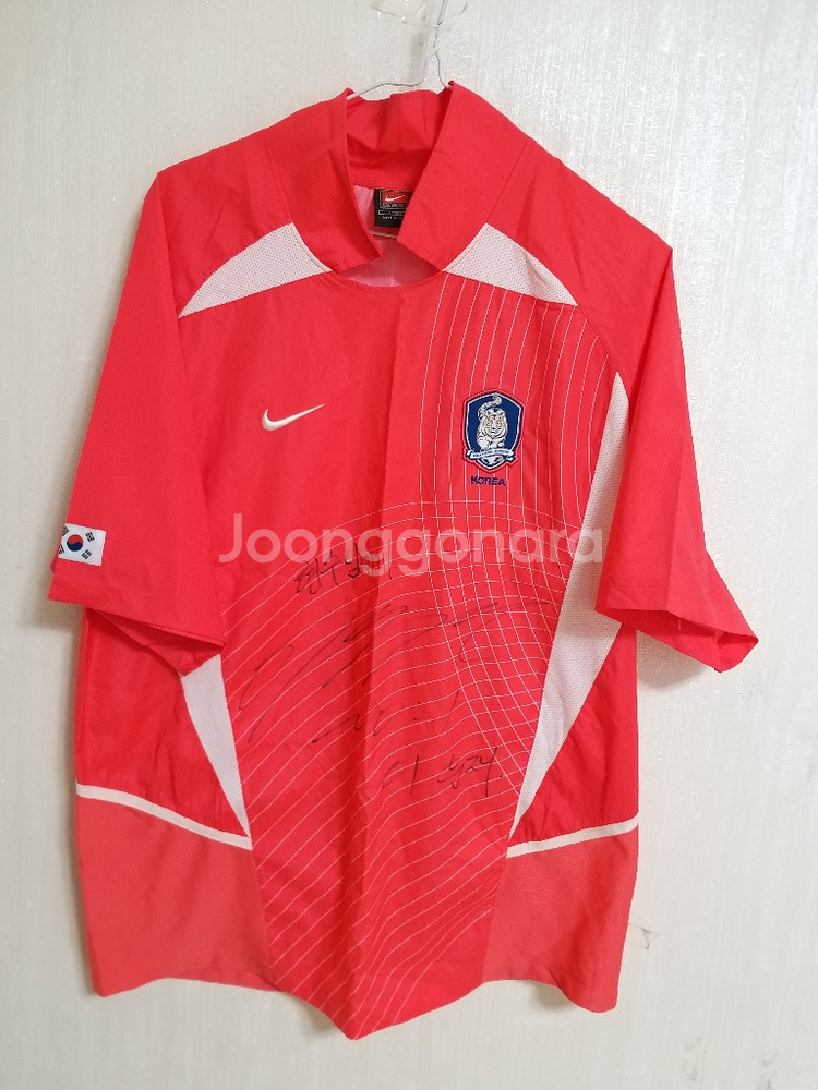 나이키 2002 이운재 싸인 국대 축구유니폼(스판105--7