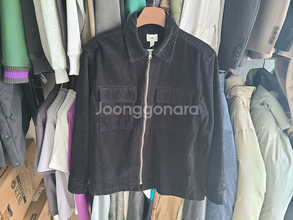 H&M 코듀로이 집업 자켓 M사이즈 판매해요. 흐앤므--0