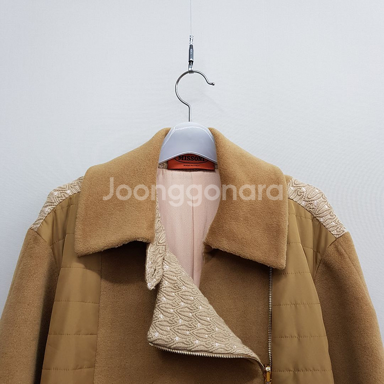 미쏘니Missoni 울 앙고라 혼방 카멜 코트 M사이즈--1
