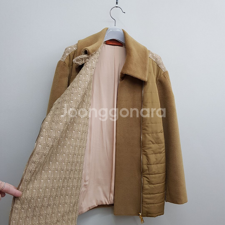 미쏘니Missoni 울 앙고라 혼방 카멜 코트 M사이즈--4