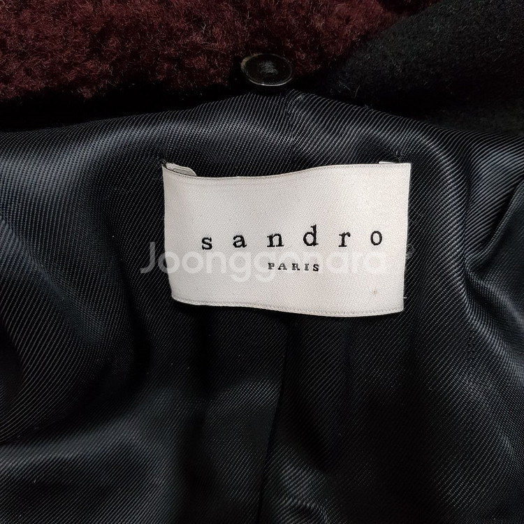 산드로 양가죽 포켓 디테일 울 코트 36사이즈--6