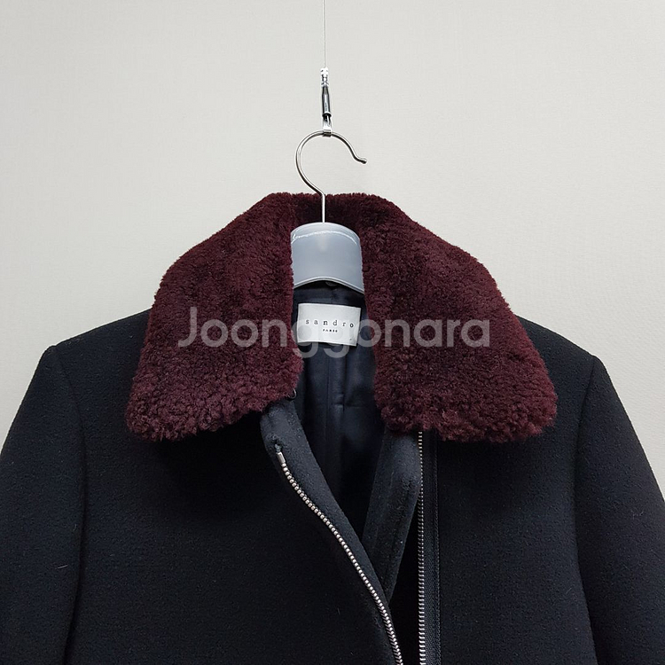 산드로 양가죽 포켓 디테일 울 코트 36사이즈--1