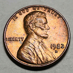 1982년 구리동전 라지데이트 미국주화 링컨페니 3.1
