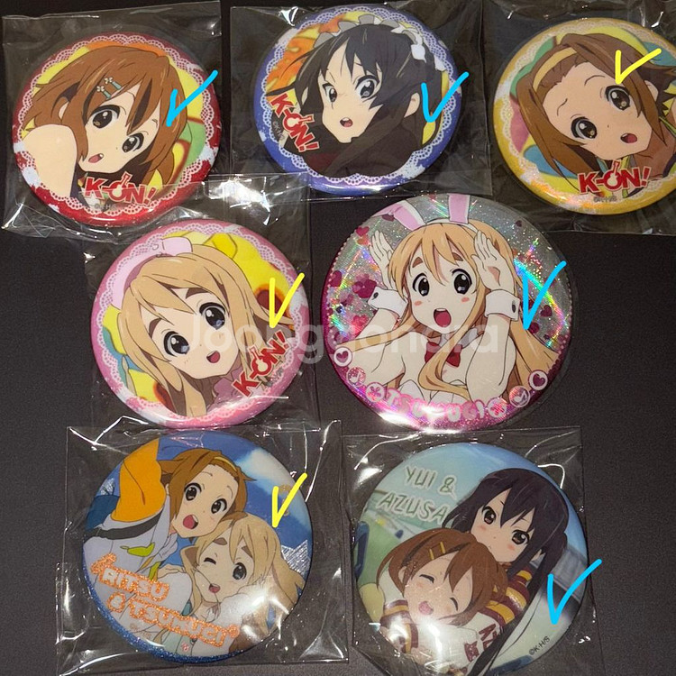 케이온 뱃지 리츠 미오 츠무기 유이 아즈사 메이드 바니--1