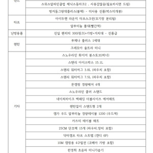 캠핑입문용 장비 일괄 판매합니다.