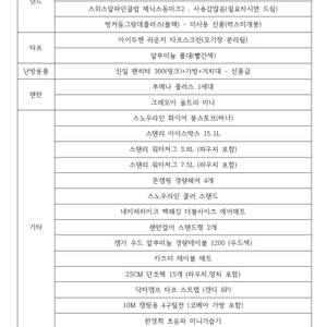 캠핑입문용 장비 일괄 판매합니다.