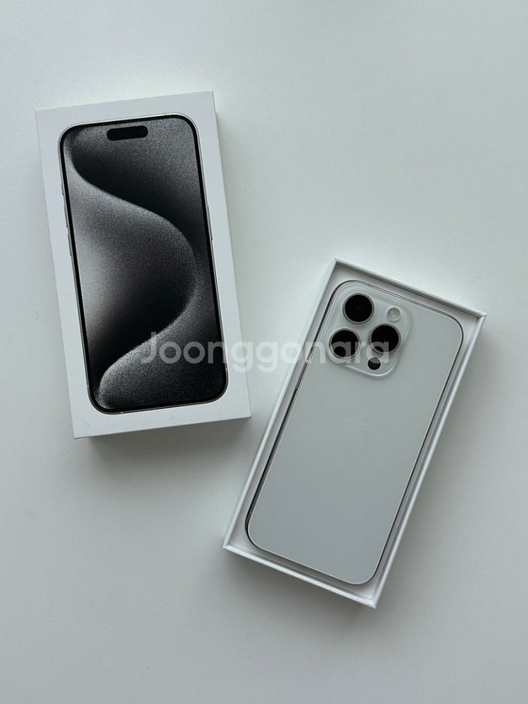아이폰15프로 화이트 512GB 풀박스 애케플--0