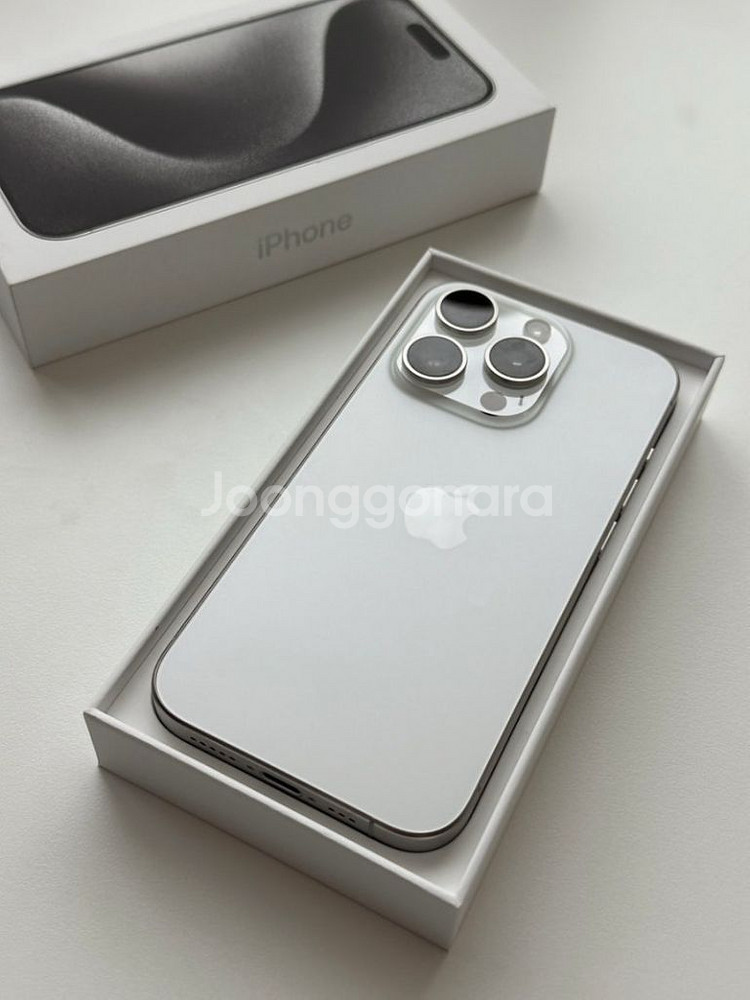 아이폰15프로 화이트 512GB 풀박스 애케플--2