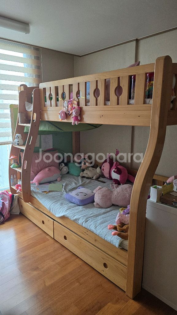 에보니아 토마스 원목 계단형 이층침대--0