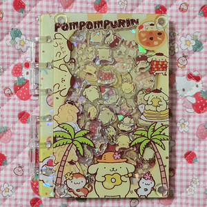 A7 산리오 폼폼푸린 아크릴 쉐이커 다이어리 노트