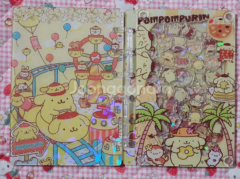 A7 산리오 폼폼푸린 아크릴 쉐이커 다이어리 노트--1