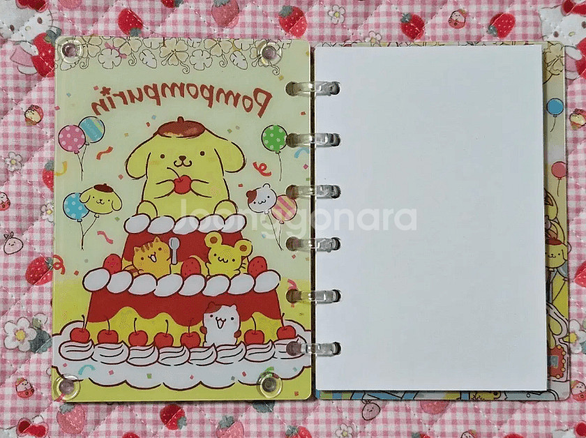 A7 산리오 폼폼푸린 아크릴 쉐이커 다이어리 노트--2