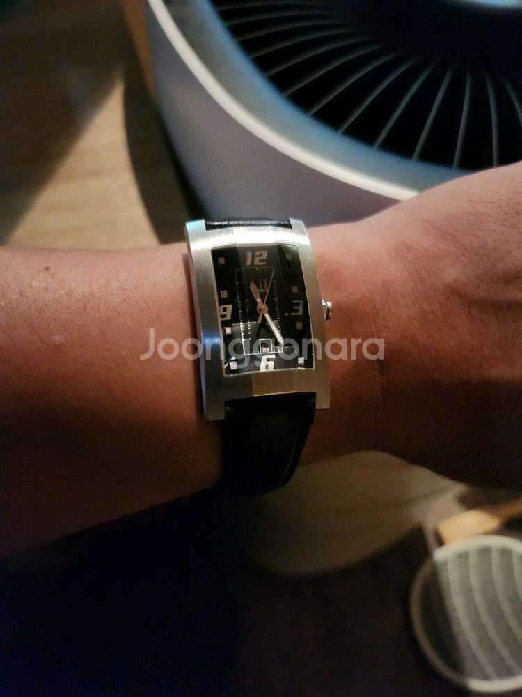 던힐쿼츠 앞면 사파이어 블랙사각 엔틱 남성--9