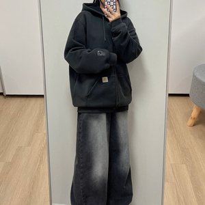 칼하트 레인 디펜서 차콜 써멀 후드집업